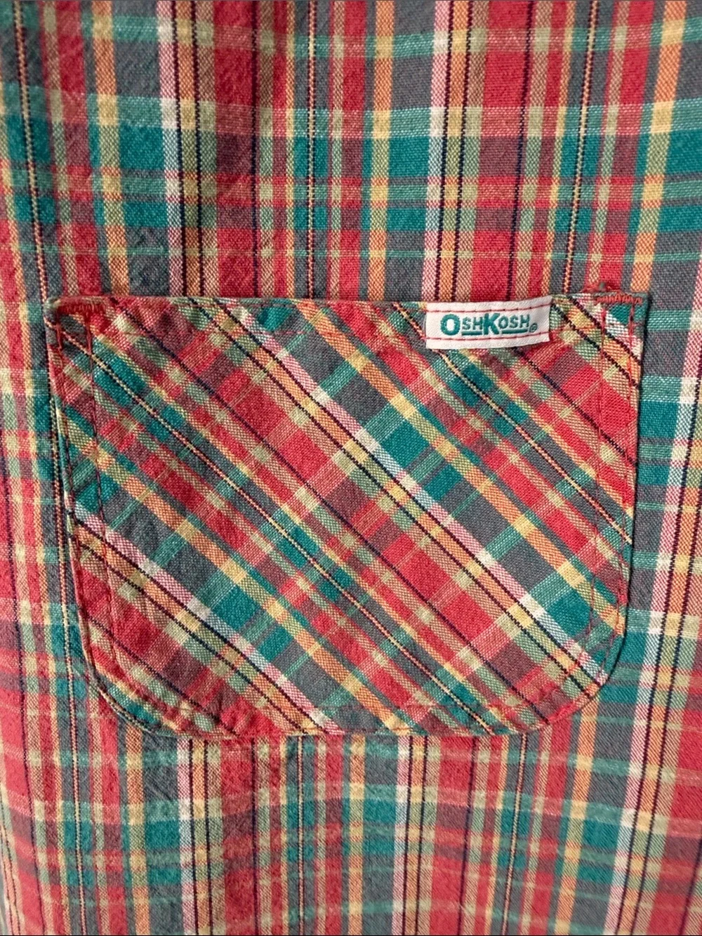 Vintage OshKosh B'gosh 100% Cotton Plaid Skirtall Overall Skirt